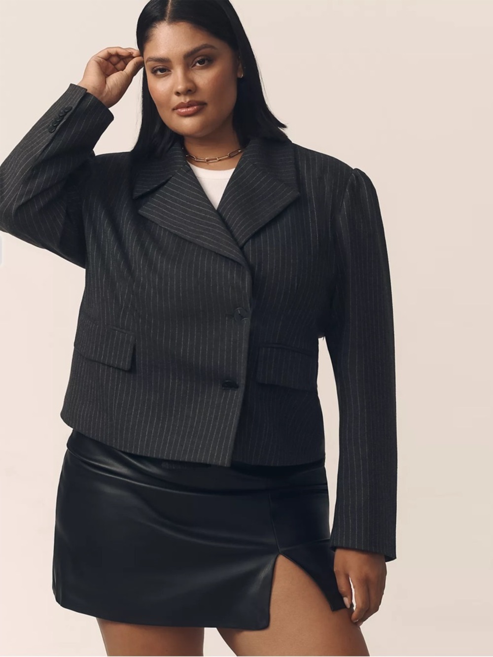 NWT - Anthropologie - Maeve 80s Boxy Blazer Jacket - Pinstripe